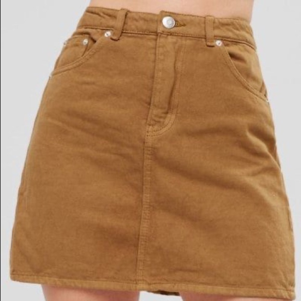 Brown Jean Skirt .